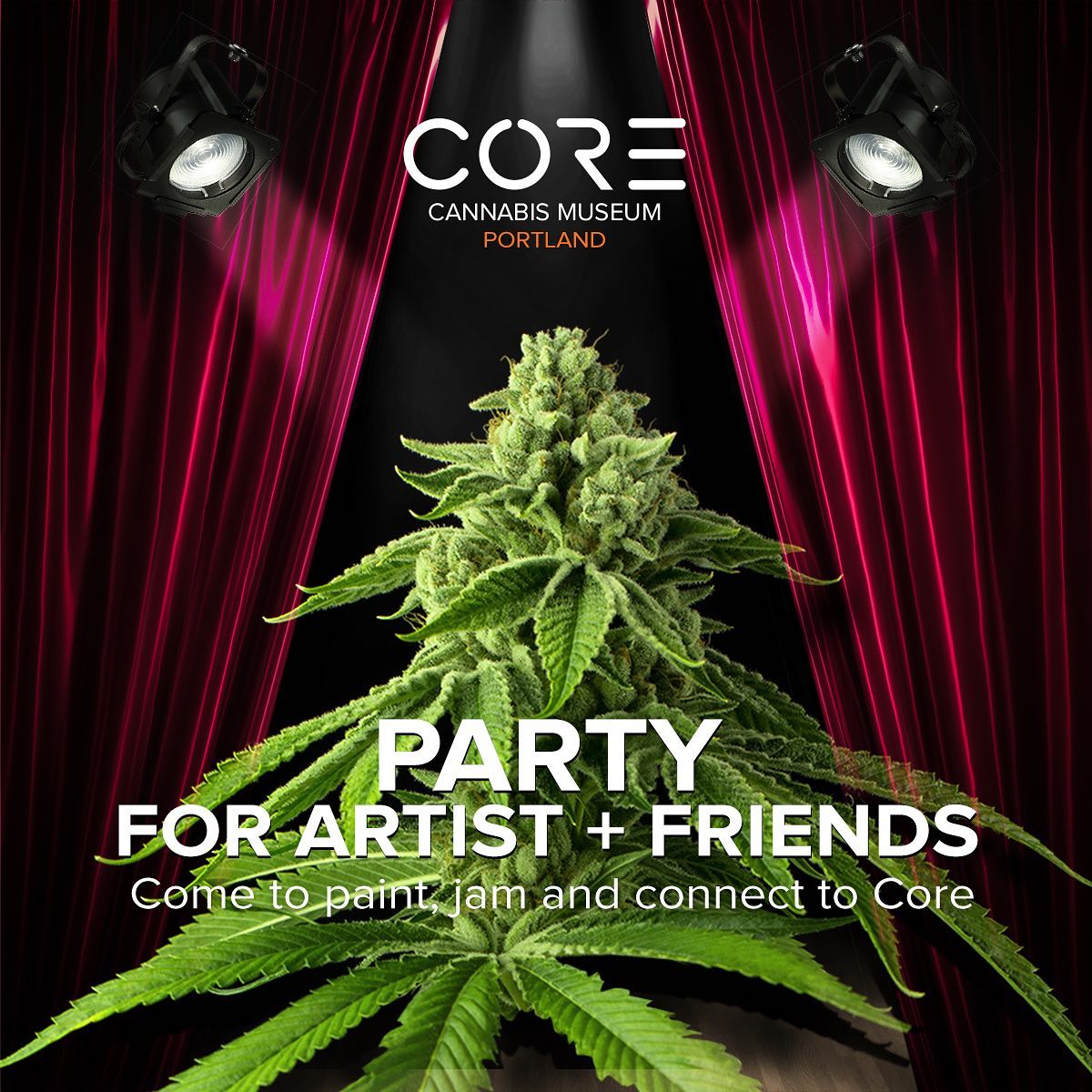 TONIGHT from 7pm
Portland, ME
Party for Artists + Friends
Come to to paint, jam and connect to Core Portland