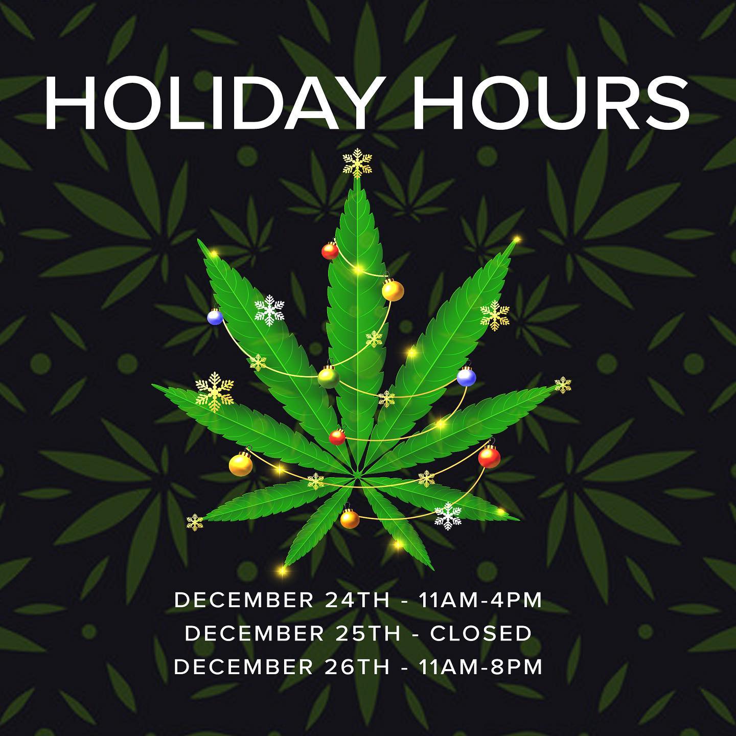 We are OPEN
Dec 24 - 11am to 4pm
Dec 25 - Closed (we will be our presents too 🥰)
Dec 26 - Open regular hours