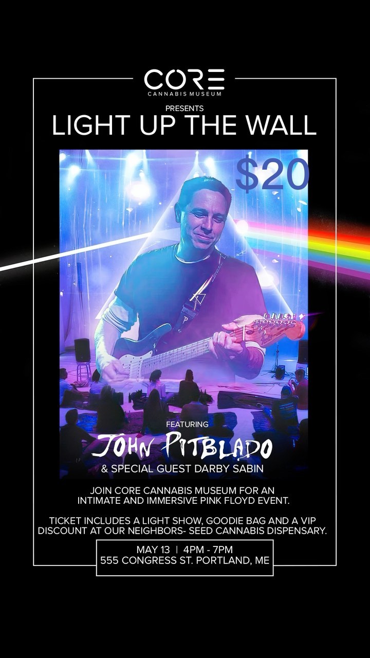 Portland,ME
Come join @johnpitblado, bassist for Connecticut-based tribute, @mauvelloyd, for an evening of solo acoustic Pink Floyd, including a full run of The Wall.He’ll be joined by Maine’s own up-and-coming singer song-writer phenom @darbysabin, for some Floyd duets, and a set-break mini-set of Darby’s originals!Tickets are $20 and includes a light show, GOODIE BAG and a VIP discount at Seed Portland!