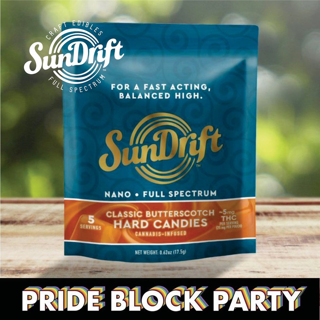 Get ready to take a sweet trip down memory lane!  SunDrift Hard Candies are here to bring back that nostalgic, old-school candy goodness.  Join us this Sunday, June 11 at 12pm as we celebrate together at our pride block party, with SunDrift by our side! 🥳