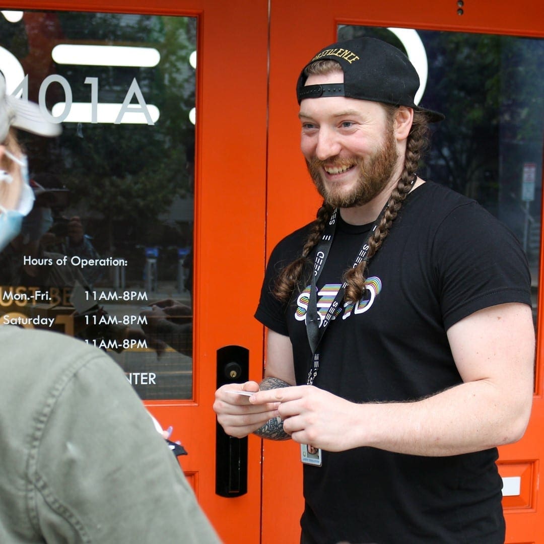 Get greeted with a smile.
Jason’s warm personality will make you feel right at home when you arrive at our orange doors.  During his time off, Jason does Muay Thai training. Ask him about it!