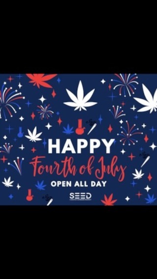 This July 4th, make your celebration truly special with our premium cannabis products! Whether you’re chilling by the BBQ, enjoying the fireworks, or just kicking back with friends, we’ve got the perfect products to elevate your festivities.Stop by SEED today and check out our specials! Our friendly budtenders are here to help you find the perfect strains, edibles, and more to make your holiday unforgettable.Celebrate freedom, good times, and great vibes. Have a fantastic and high-spirited Independence Day!