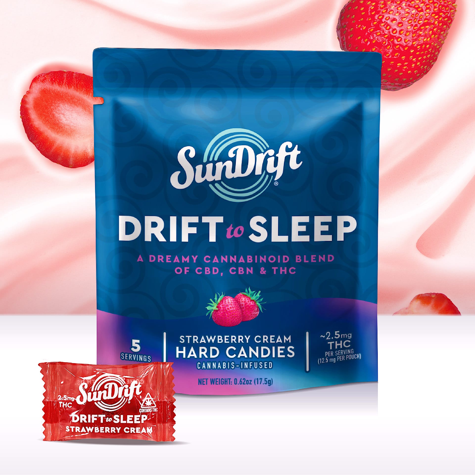 125 Strawberry Cream Hard Candy 5ct SunDrift Seed, Boston MA