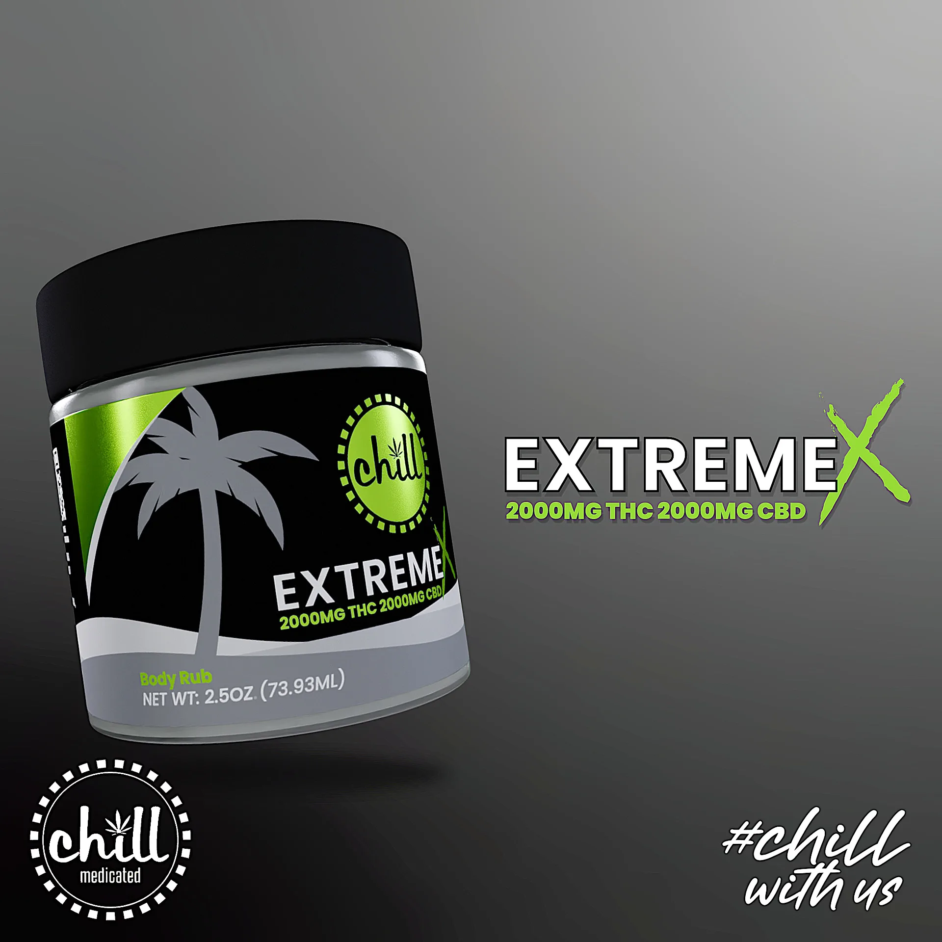 EXTREME X 1:1 Body Rub | 2.5 oz. | Chill Medicated