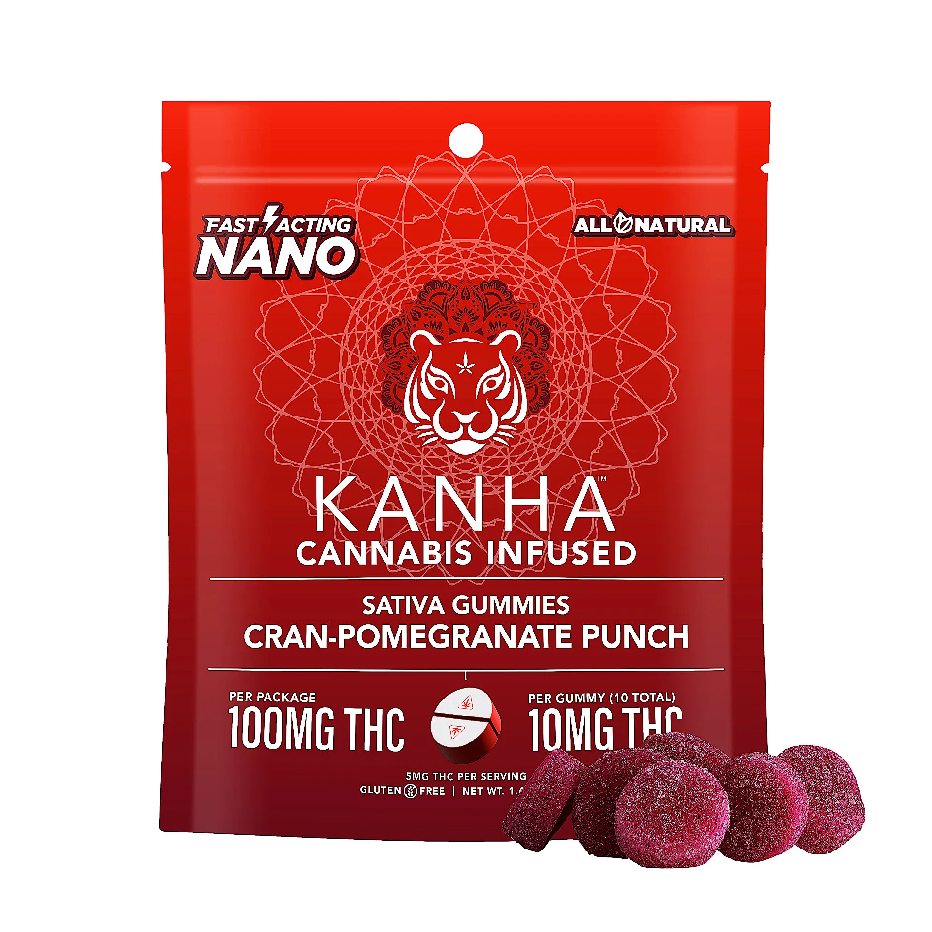 Cranberry-Pomegranate Sativa Nano Gummies | 10ct | Kanha