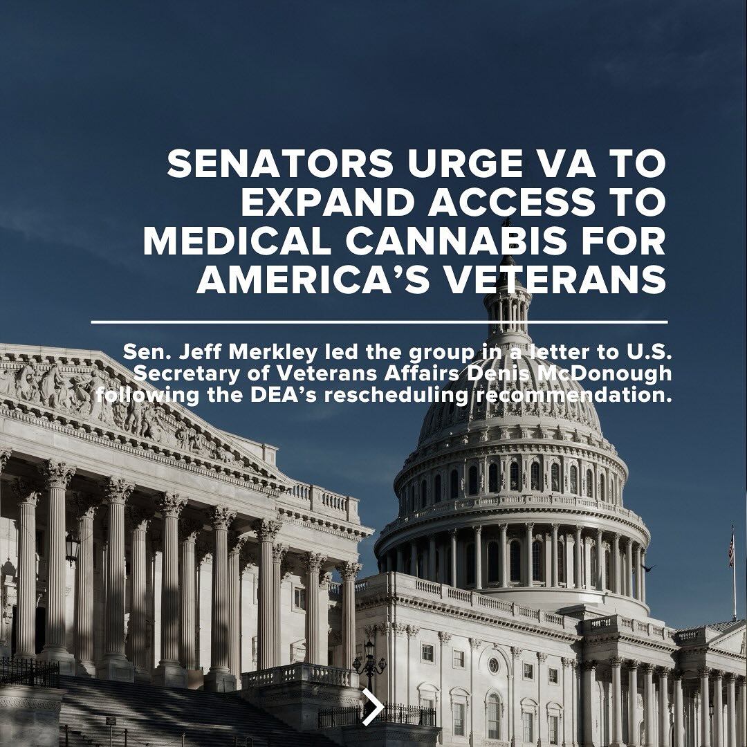 Senators urge VA to expand access to medical cannabis for America’s veterans.