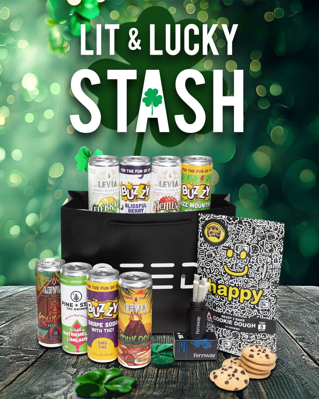 Get Lit & Lucky!This St. Paddy’s Day, we’re rolling in the luck with a stash that’s stacked—featuring top-tier picks from Happy  @fernway.ma , @leviabrands , @buzzydrinks and @drinkpineandstarGrab yours & celebrate the green the right way!Who’s feeling lucky?