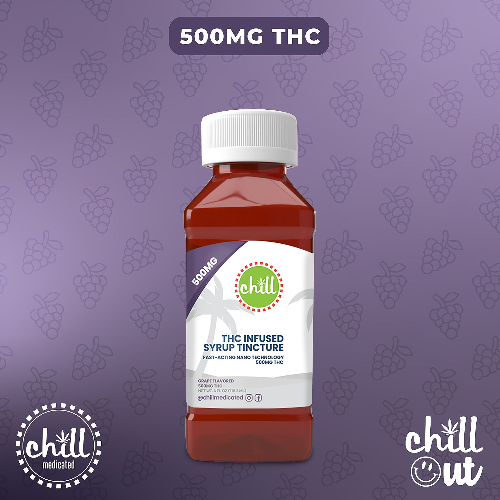 Grape Chill Syrup | 500mg | Chill Medicated