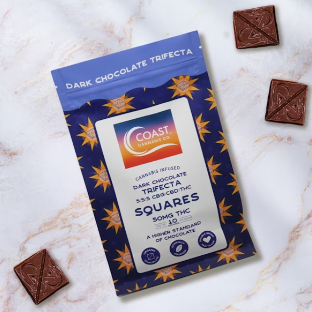Dark Chocolate | Trifecta Squares | 10PK | Coast Cannabis Co.