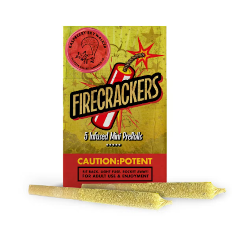 Firecrackers Raspberry Skywalker OG Infused Pre-Rolls 5pk | 3.5g | Pioneer Valley