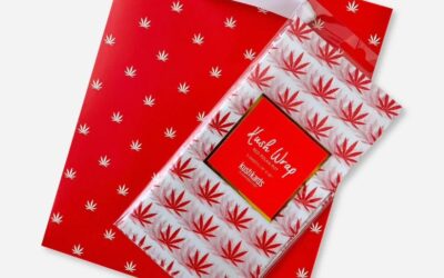 Red & White Pot Leaf Gift Bag & Tissue Paper