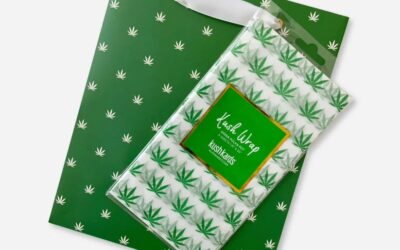 Green & White Pot Leaf Gift Bag & Tissue Paper