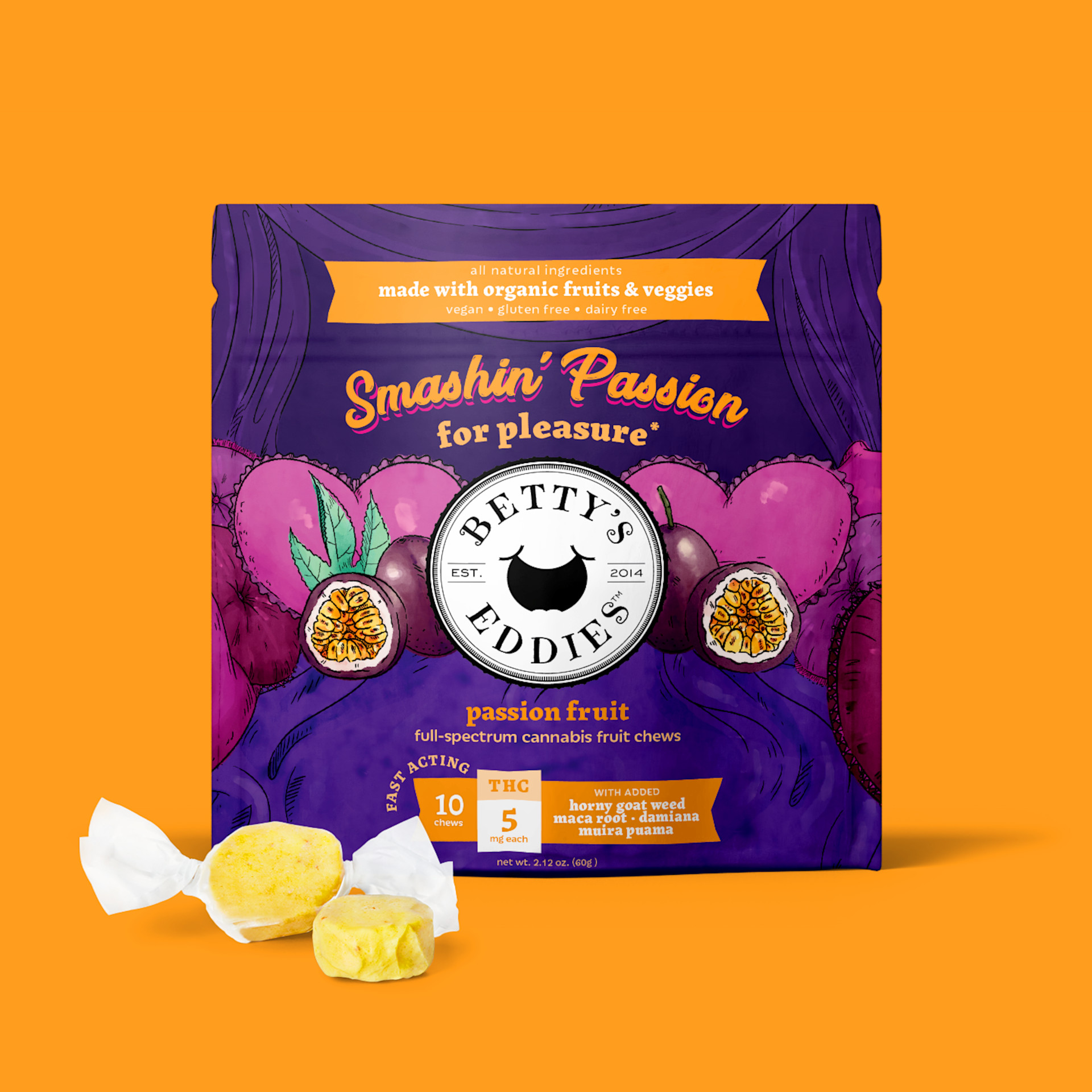 Smashin' Passion Fruit Chew | 10ct | Betty's Eddies 1 Smashin' Passion Fruit Chew | 10ct | Betty's Eddies