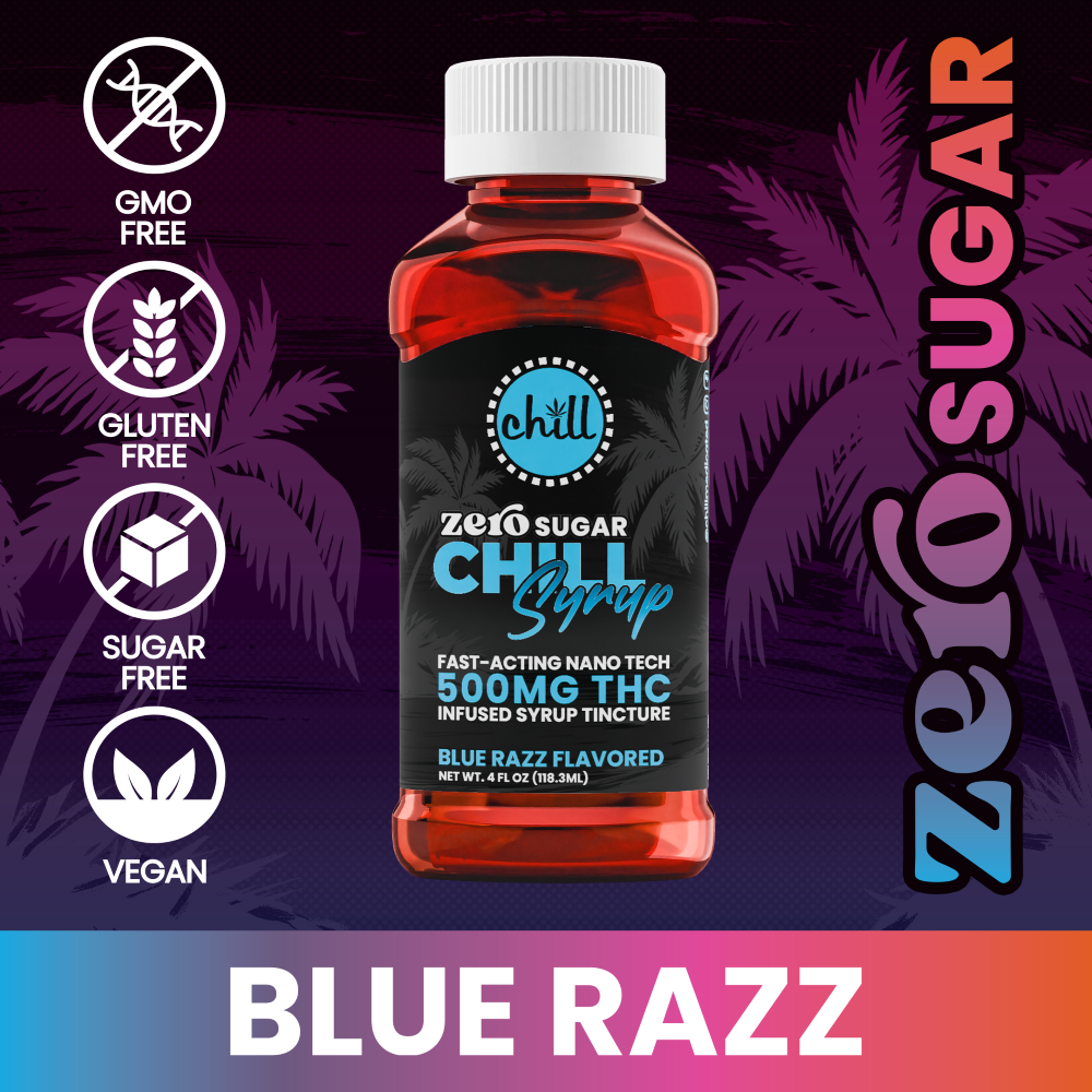 ZERO SUGAR Blue Razz Chill Syrup | 500mg | Chill Medicated 1 ZERO SUGAR Blue Razz Chill Syrup | 500mg | Chill Medicated