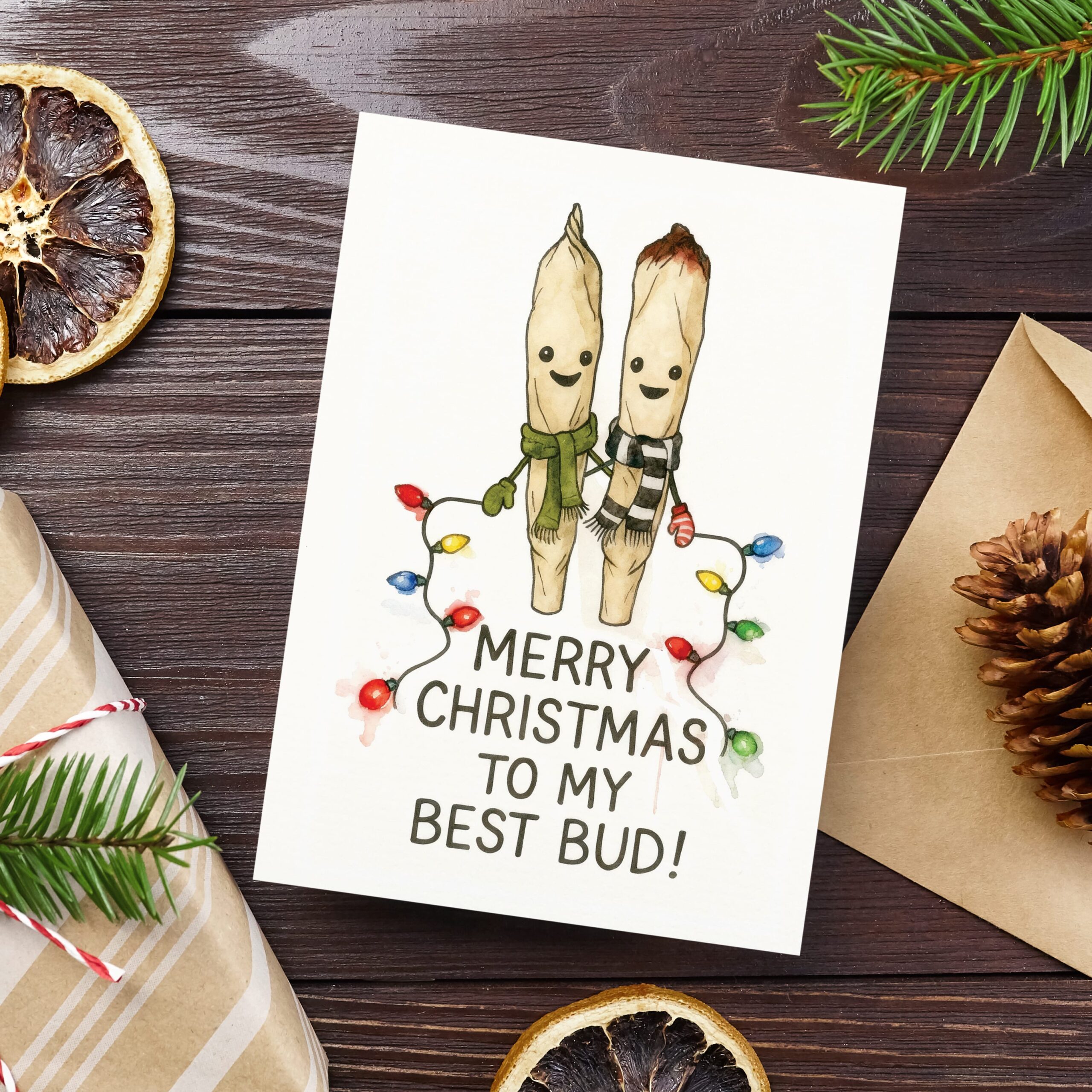 Best Bud Christmas Greeting Card | CORE | 1 Best Bud Christmas Greeting Card | CORE |