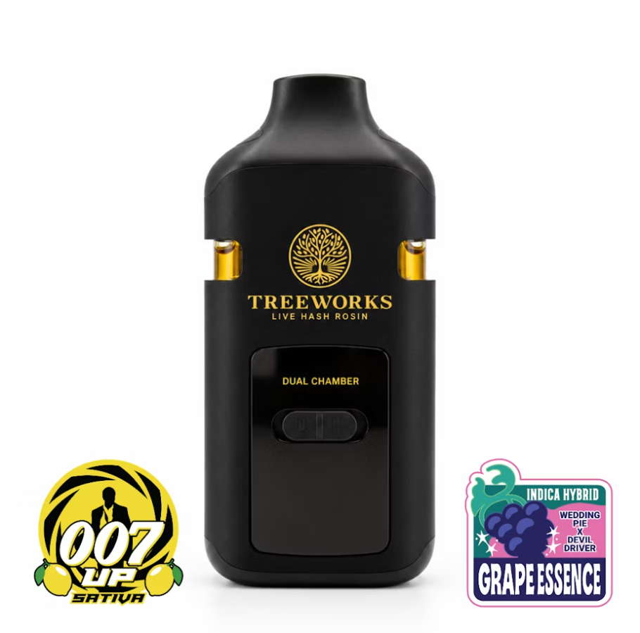 Grape Essence & 007 up Live Rosin Duo Pen | 1g | Treeworks 1 Grape Essence & 007 up Live Rosin Duo Pen | 1g | Treeworks