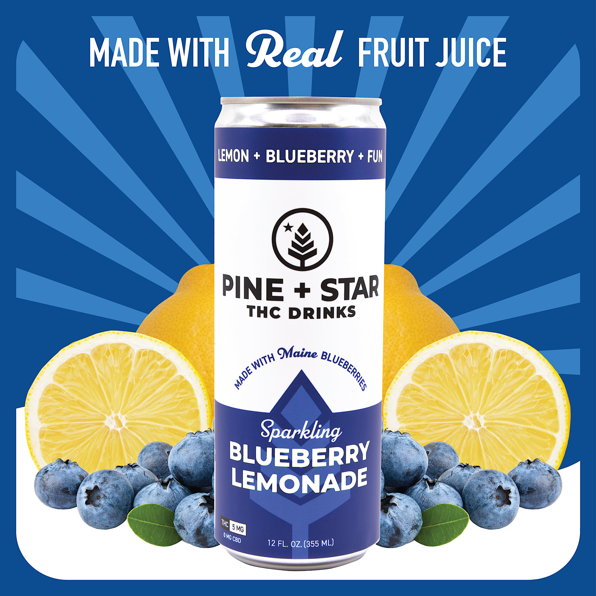 Sparkling Blueberry Lemonade | 5mg | Pine + Star 1 Sparkling Blueberry Lemonade | 5mg | Pine + Star