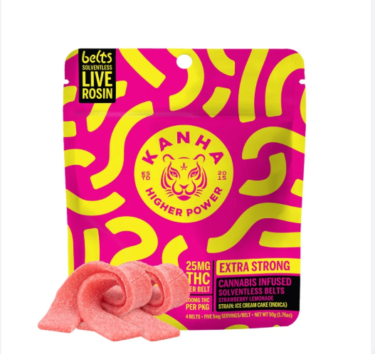 Sour Strawberry-Lemonade Indica Belts | 4pk | Kanha 1 Sour Strawberry-Lemonade Indica Belts | 4pk | Kanha