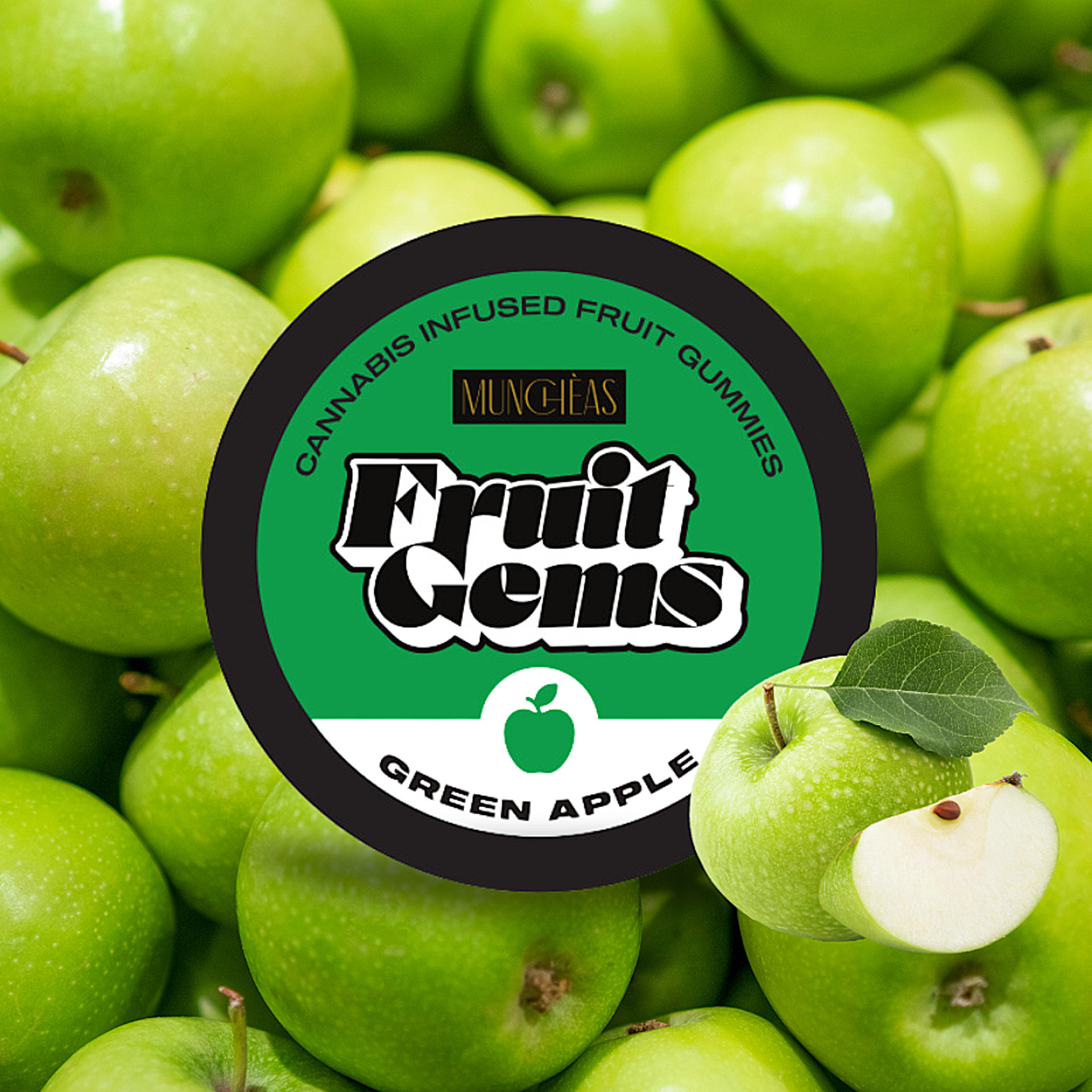 Green Apple Fruit Gems | 20ct | Munchèas 1 Green Apple Fruit Gems | 20ct | Munchèas