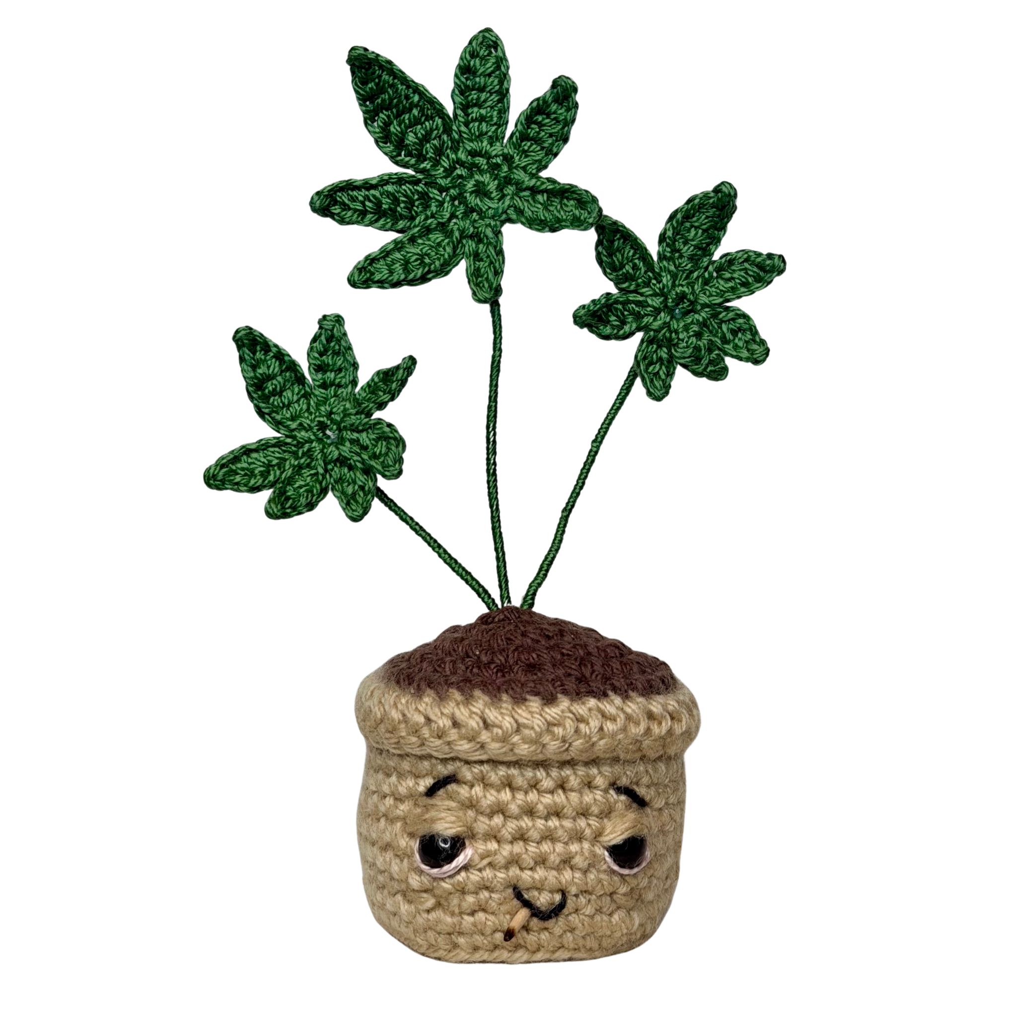Handmade Crochet Cannabis Plant 1 Handmade Crochet Cannabis Plant