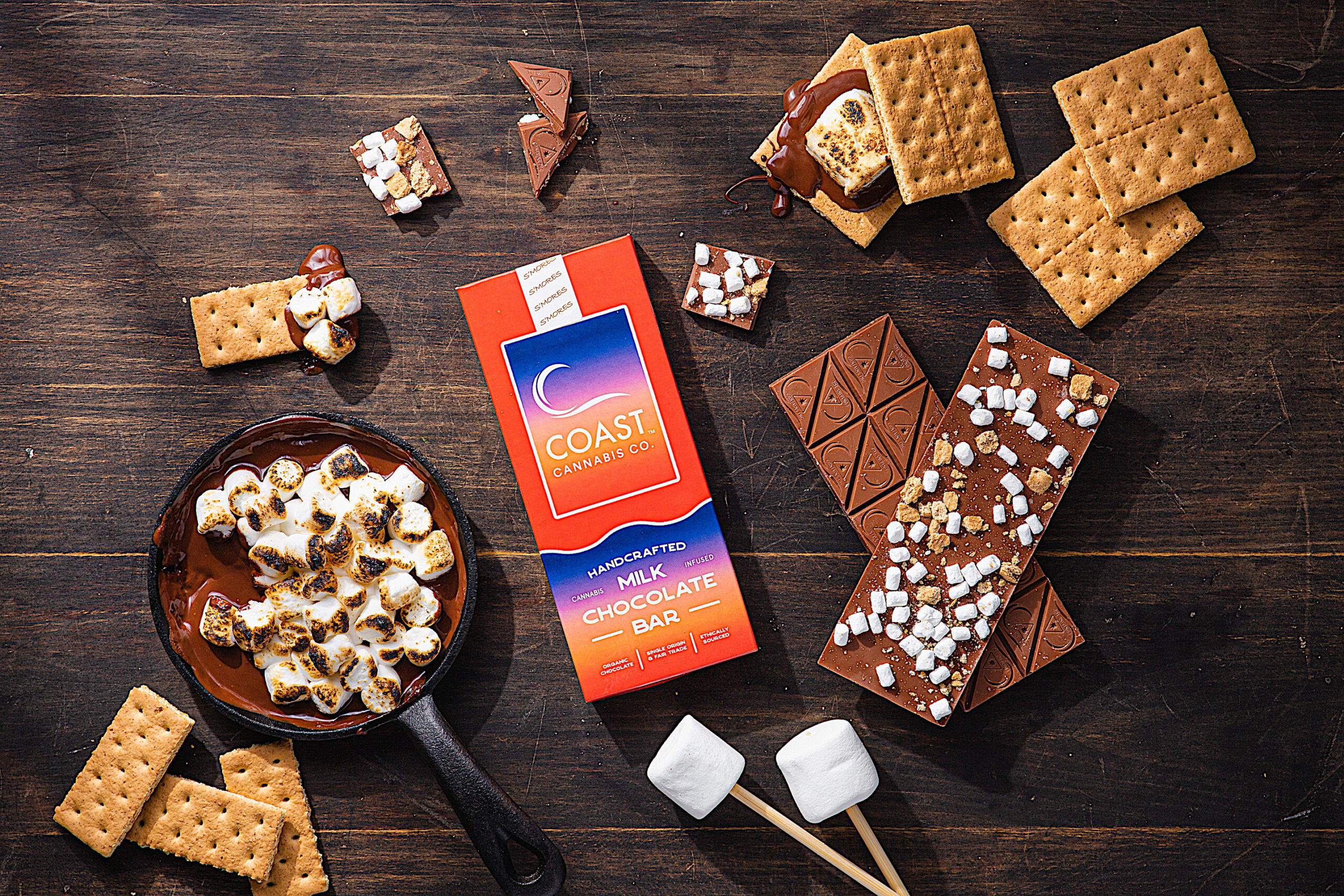 S'Mores Milk Chocolate Bar | 20pc | Coast Cannabis Co. 1 S'Mores Milk Chocolate Bar | 20pc | Coast Cannabis Co.