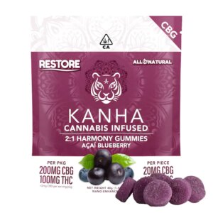 2:1 CBG Acai Blueberry Harmony Gummies | 10ct | Kanha