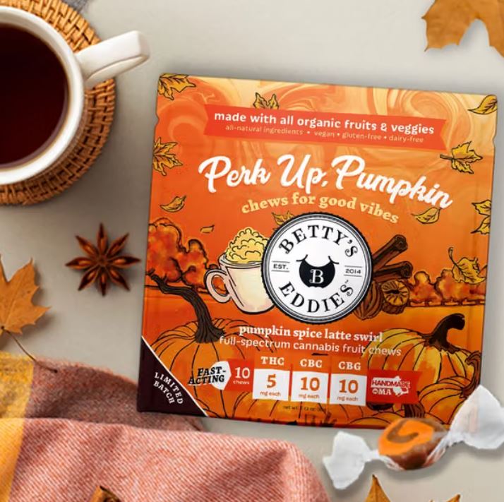 1:2:2 Perk Up Pumpkin Spice Latte Chews | 10ct | Betty's Eddies 1 1:2:2 Perk Up Pumpkin Spice Latte Chews | 10ct | Betty's Eddies