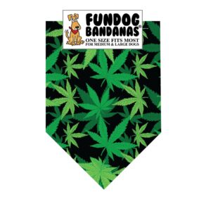 Marijuana Leaf Bandana for Dogs - Medium